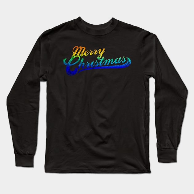 Merry Christmas Rainbow Premium Design Long Sleeve T-Shirt by God Of The Haven